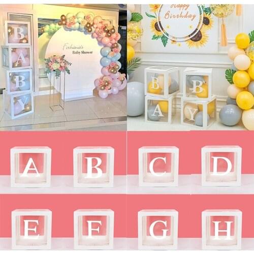Transparent Name Box Wedding Balloons Gender Reveal Party Decor 1st Birthday Party Wedding Decor Baby Shower Supplies Home Decor