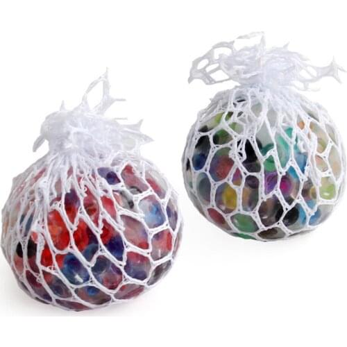 Rainbow Mesh Ball Stress Glowing Squeeze Grape Toys Anxiety Relief Stress Ball Adult Kids Squishy Squeeze Soft Anti-stress Toy