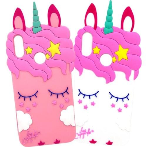 3D Unicorn Silicon Phone Case For Huawei Honor 7C 7A Pro P Smart Y6 Prime 2018 Y7 Pro 2019 Protective Case Back Cover Coque Capa