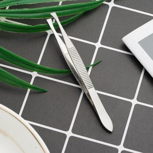 Stainless Steel Eyebrow Hair Tweezers Professional Eyebrow Hair Removal Tweezer Flat Tip Tool Convenient Makeup Tool No Rust