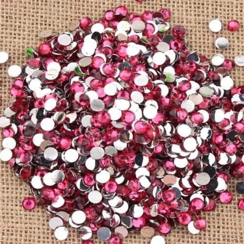 2MM 3MM 4MM 5MM 6MM DIY Bling Rose Pink Color Resin Rhinestones Hand Craft Flatback Resin Stone Garment&Nail Arts Decoration