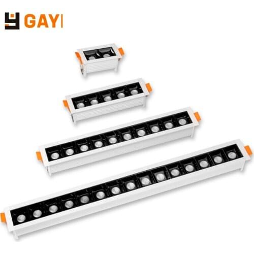 LED Spot Light For Home Shop Decor LED line Downlight Recessed Rectangle Grille Ceiling Lamp 4W 10W 20W 30W AC85~265V