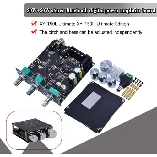 XY-T50H TPA3116D2 2*50W Bluetooth 5.0 Subwoofer Amplifier Board 2.0 Channel High Power Audio Stereo AUX USB Bass AMP