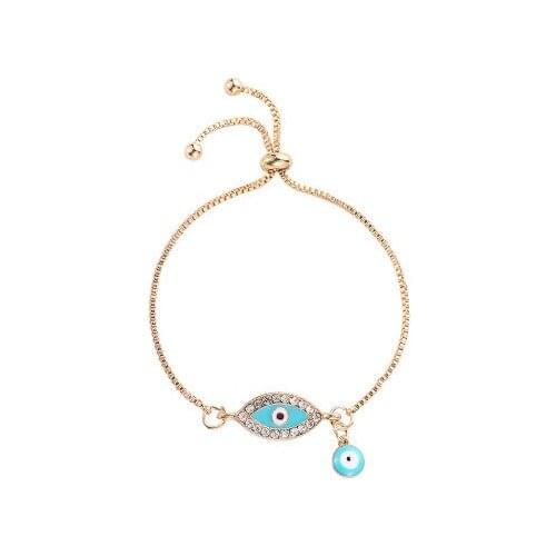 Occident Jewelry Devils Eye Crystal Zircon Bracelet Ethnic Gold Chain Charm Bracelet & Bangle Women Girl Gift