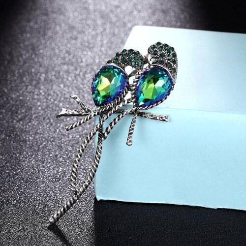 Zlxgirl fashion Vintage birds animal brooches jewelry of men party gifts fine womens crystal hijab accessory scarf pins