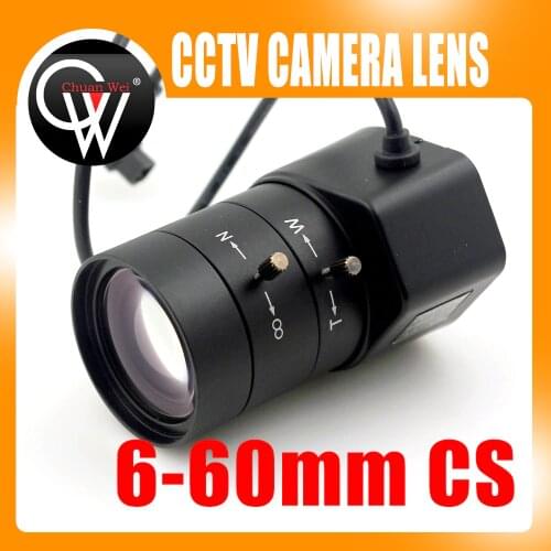 1.3MP 1/3" 6-60mm F1.6 CS Mount DC Auto Iris Varifocal IR CCTV Lens for Box Body Camera