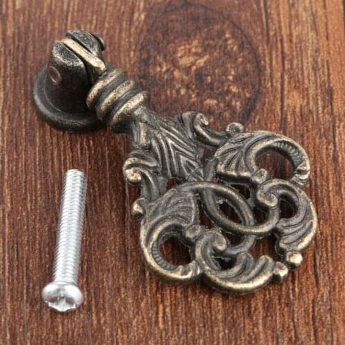 1Pc 56*32mm Knobs and Pulls for Cabinets Door Knob Antique Bronze Cabinet Wardrobe Drawer Closet Pull Handle