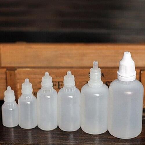 5Pcs 5-100ml Empty Plastic Squeezable Dropper Bottles Eye Liquid Containers Sub-bottling Bottle Portable Travel Supplies