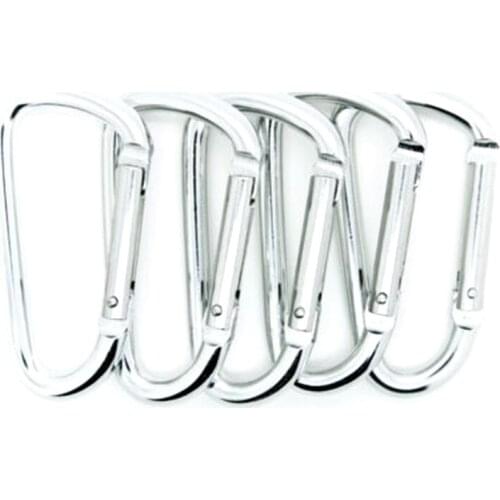 5pcs Outdoor Carabiner Keychain Camping Climbing Hiking D-ring Snap Clip Lock Buckle Hooks Sports Fishing Bucklekeychain Tools