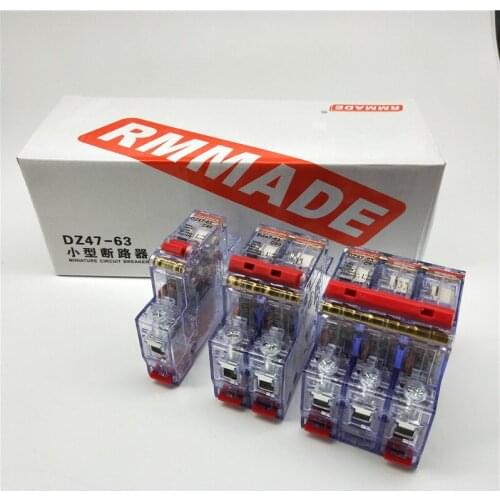 AC220V-400V DZ47-63 6A 10A 16A 20A 25A 32A 40A 50A 63A Mini Circuit Breaker Cutout Miniature Transparent Household Air Switch