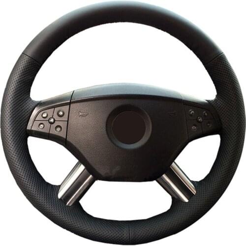 Genuine Leather car steering wheel Cover for Mercedes Benz M-Class ML350 ML500 2005 2006 GL-Class GL450/Steering-Wheel Braid