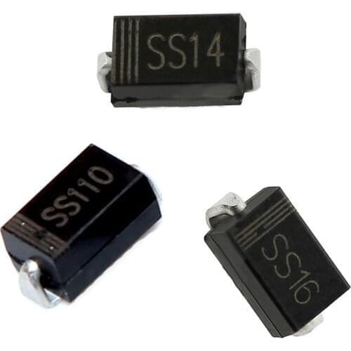10PCS SMD Schottky diode SS12 SS14 SS16 SS18 SS22 SS24 SS26 SS28 SS32 SS34 SS36 SS38 SS52 SS54 SS56 SS110 SS210 SS310 SS510