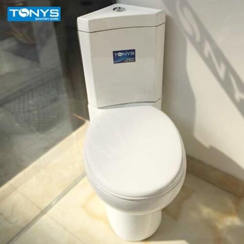 Two Piece Ceramic Corner toilets Small Apartment Triangles Toilets Bathroom Wash-down White Color Ceramic Right-angle Closestool