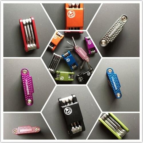 FOURIERS Bicycle Repair Tools 6 function bike tool set multifunction repair parts PH2 T25 Hex 3 / 4 / 5 / 6mm