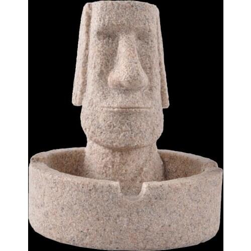 Creative Stone Ashtray Easter Island Moai Figurines Statuettes Easter Day Decoration Crafts Ashtray Dropshipping