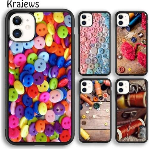 Krajews Sewing Buttons Soft Phone Case Cover For iPhone 5s SE 6s 7 8 plus X XR XS 11 12 pro max Samsung Galaxy S8 S9 S10 Plus