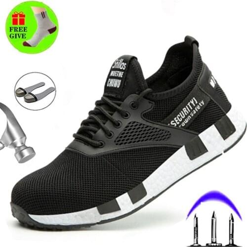 Indestructible Steel toe shoes Shoes Mens Anti-smashing Anti Puncture Mens Safety Shoes Wear-resistant Non-slip Work boots