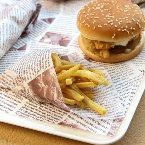 Wrapping Sheet Bread Wrapper Wax Paper Packing Food Grade Dinner Tool Newspaper Anti-oil Hamburger Chicken Roll Packaging Paper