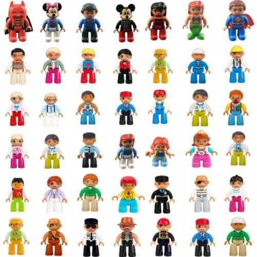 Single Sale Big Size Large Building Blocks Figure Compatible With Duplo Figures Character Toys For Children Baby Kids Gift