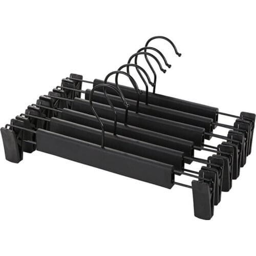 Plastic Black Hanger For Lingerie Underwear Anti-skidding Clothing Pants Skirt Clip Hangers Rack LX6273