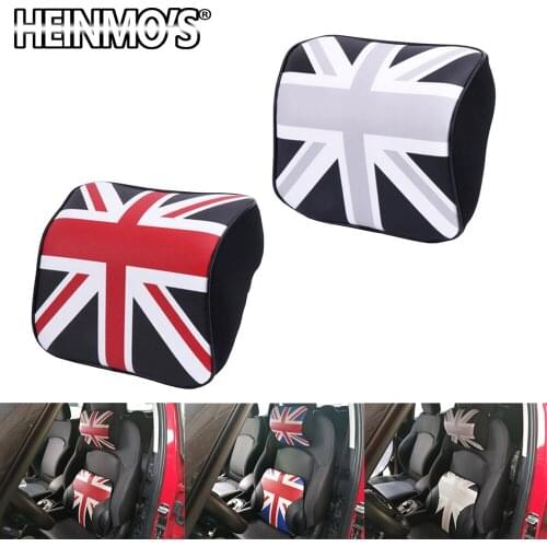 Fit For All Mini Cooper PU leather Surface Soft Memory Foam Neck Rest Headrest Support Cushion Pillow Universal Neck Pillow