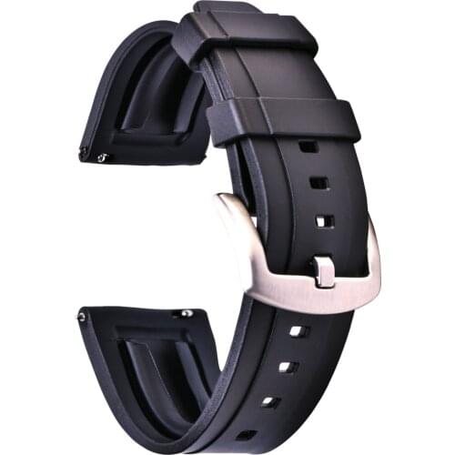 BEAFIRY Silicone Watch Band 20mm 22mm 24mm Soft Rubber Watch Strap Watchband Waterproof sport for samsung huawei Black Blue