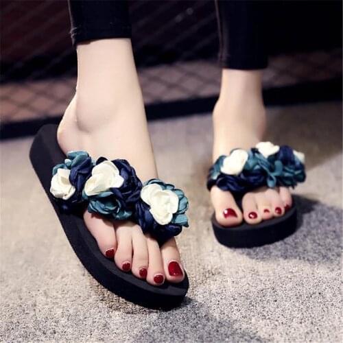 Summer boho women flip-flops ladies sandals slope with household slippers sandals 2020 beach leisure vacation womens shoes