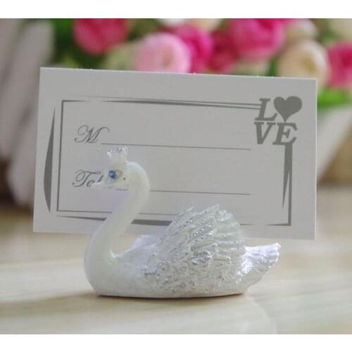 Resin Swan Place Card Holders Wedding Restaurants Cafes Table Photo Memo Number Name Clip For Wedding Event Party Decoration SN