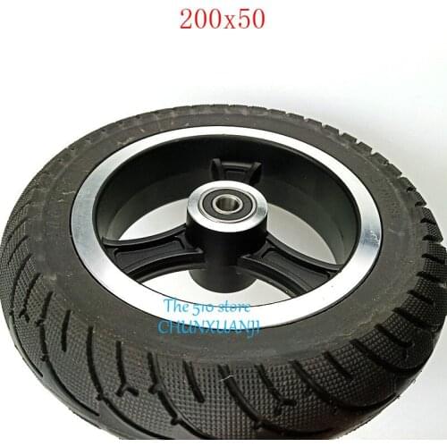 8x2" solid Tire with alloy wheel hub 200x50, 8 inch Bee Hive Holes Solid Tire For Electic Scooter Motorcycle ATV Moped Parts