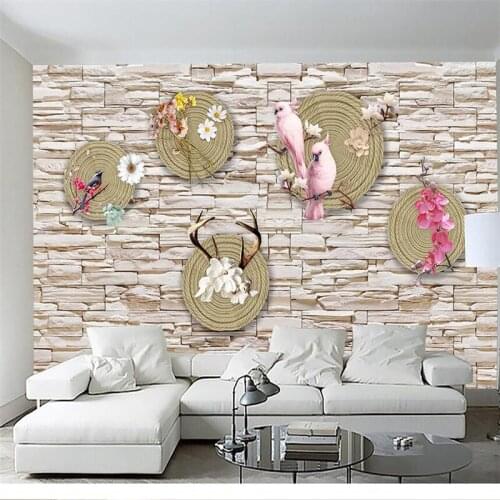 Wellyu papel parede Custom wallpaper New Chinese Style Retro Southeast Asian Literature Dry Flower Background Wall behang