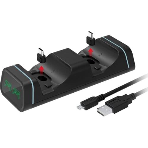 Dual Slot Charger Station Stand LED Charging Dock Base Fast Power Supply for PS5/Xbox Series X/S/Elite2/NS Pro Game Controller