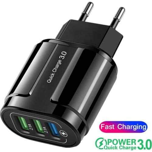 EU/US Plug USB Charger Quick Charges 3.0 4.0 For iPhone Huawei Xiaomi Samsung S9 Fast Charging USB Charger Mobile Phone Adapter