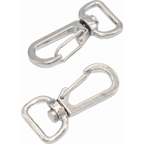 14mm Inner Silver D Ring Swivel Clasp Lobster Clasp Claw Push Gate Trigger Clasps Swivel Snap Hooks For key backpack 10pcs