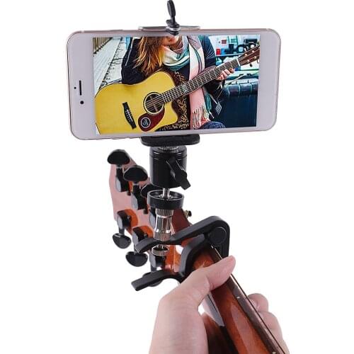 Guitar Head Clip Mobile Phone Holder Adjustable Guitar Live Broadcast Bracket for Smartphone Fixing Music Mount