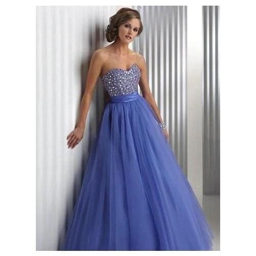 Fashion Sweetheart Beaded Top Bodice Sleeveless Floor Length Long party Prom gown 2018 vestido de noiva bridesmaid dresses