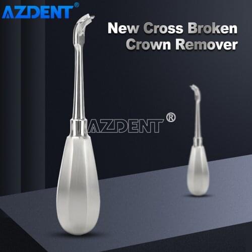 AZDENT Dental Cross Broken Crown Elevator Stainless Steel Forcep Cross-Shaped Crown Remover Integral Casting