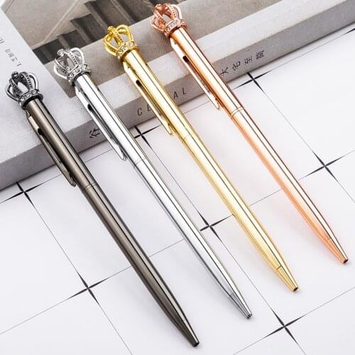 20 Pcs Per Set Wholesale Metal Pen Multi-Color Ballpoint Pen Creative Crown Shape Gift Pen for Wedding Gift