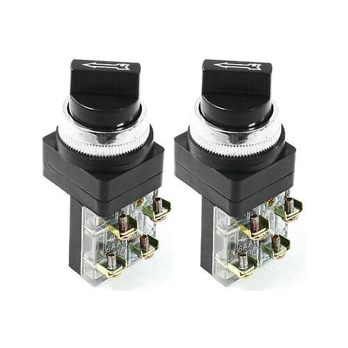 250VAC 6A DPST 4-Terminal 2 Position Red Selector Push Button Switch