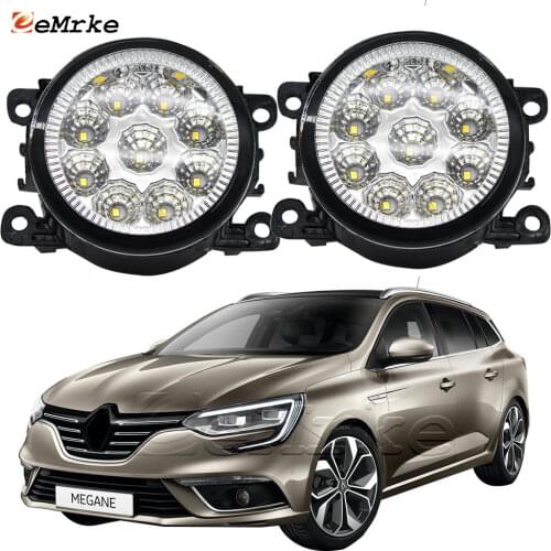 2PCS Car Styling 9-Pieces LED Fog Light Lamp for Renault Megane 4 IV 2016 2017 2018 2019 2020 Fog Lights H11 12V Halogen DRL