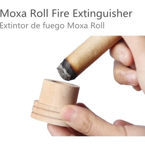 3pcs Wooden Moxa Extinguisher Roller Roll Holder Stick Moxibustion Device Massage Box Smokeless Acupuncture Artemisia