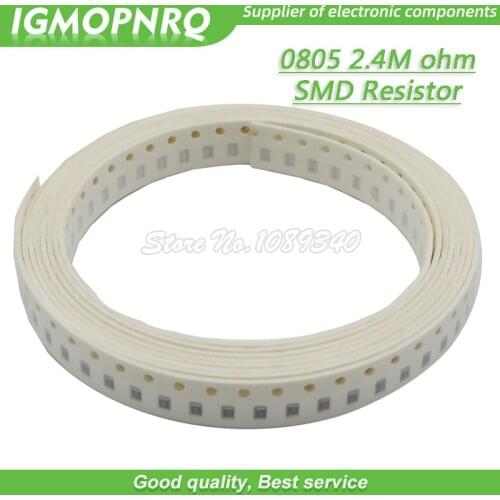 300pcs 0805 SMD Resistor 2.4M ohm Chip Resistor 1/8W 2.4M 2M4 ohms 0805-2.4M