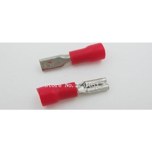 50PCS/LOT FDD1.25-110 FDD1-110 insulating Female Insulated Electrical Crimp Terminal Connectors Cable Wire Connector