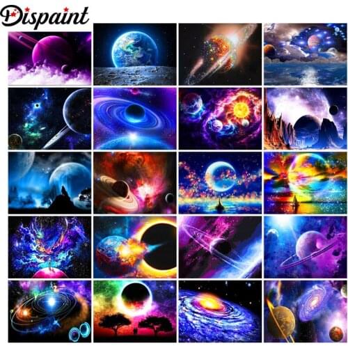 Dispaint 5D Diamond "Interstellar landscape" Diamond Embroidery Full Round/ Square Diy Diamond Painting Cross Stitch Home Decor