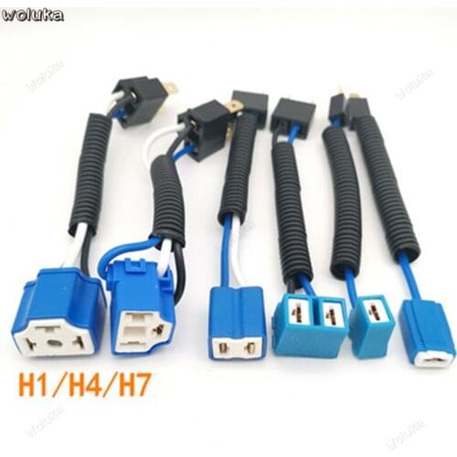 Automotive universal H1H3H4 lamp holder high temperature ceramic modified straight curved headlight conversion plug CD50 Q04