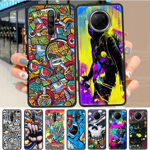 Graffiti Wallpape Case for Xiaomi Redmi Note 9S 8T 8 7 10 Pro Max 9 9T 9C 9A K40 8A 7A Phone Black Soft Coque Funda