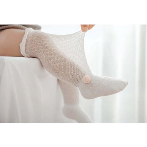 DHL 200pair Summer Lace Baby Mesh Socks Newborn Toddler Cotton Knee Socks Infant anti-mosquito knee high Sock