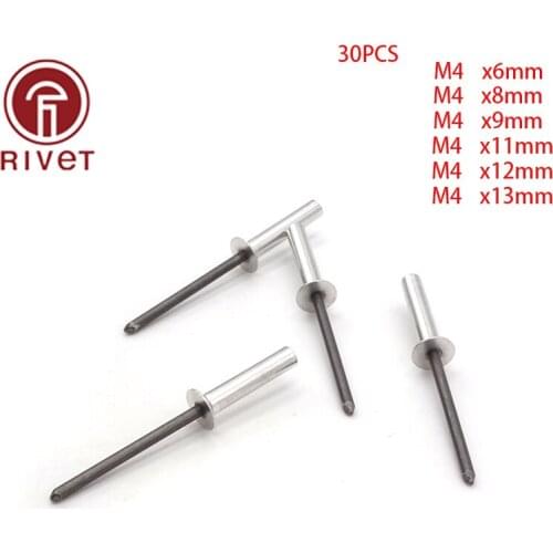 DIN 15974 30pcs M4*6/8/9/11/12/13 Aluminum Countersunk Head Closed End Blind Rivet Sealed Blind Rivet Water Air Tightness Rivets