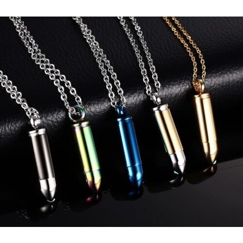 Fashion 5 Color Couple Can Be Opened Bullet Necklaces For Women Charm Men Necklace Pendants For Unisex Jewelry 2020