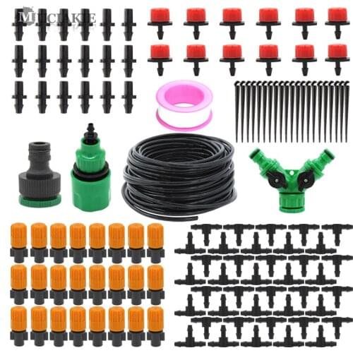 MUCIAKIE 30M DIY Automatic Micro Drip Irrigation Spray System Water Irrigation Kit Set with Adjustable Dripper Plant Garden Tool