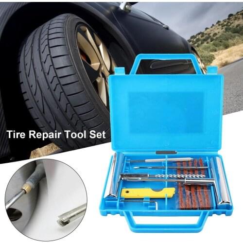 Car Motorcycle Tire Repair Kit Convenient Storage More Durable Easy To Use Tire Leak Repair Rubber Strip Needle Glue Tool